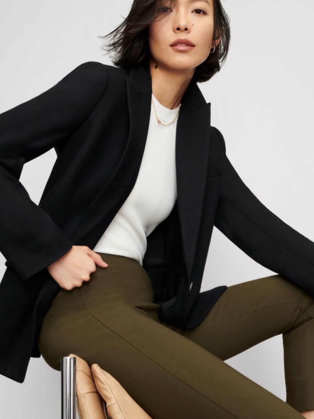 Market & Spruce Black Tailored Blazer Jacket one button Sz M NWT